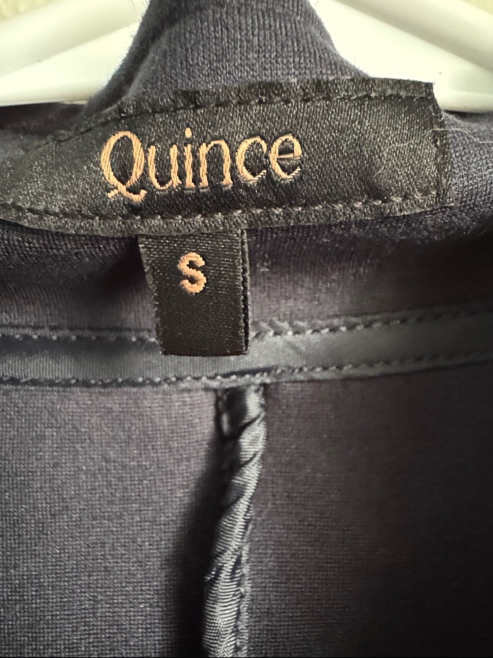 Quince Women’s Navy Ultra-Stretch Ponte Stand Collar Blazer Sz S - Picture 2 of 8